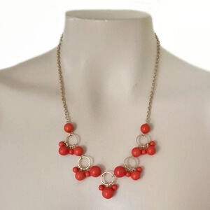 Vintage Avon Orange Bead Necklace